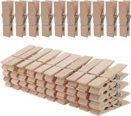 Goodivery ® 50 stuks houten wasknijpers van hout, groot, 7,2 cm x 1,8 cm, gebruik voor het ophangen van foto's, memo's en notities, knutselen en ophangen van wasgoed — thumbnail 1