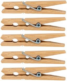 Wasknijpers ophangmandje met haak - groen - en 96x houten wasknijpers van Sorbo - was ophangen — thumbnail 2