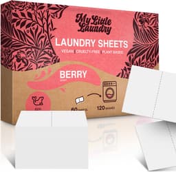 My Little Laundry Wasstrips 120 Wasbeurten Berry Bosbessen en Witte Muskus Wasmiddel Wasvellen Wasdoekjes Wasmiddeldoekjes Detergent Sheets Laundry Strips — thumbnail 1