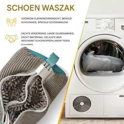 Was machine Schoenen zak - 360° Reiniging - Her bruik bare Waxende Schoenen zak (39 x 19 cm) - Voor alle soorten en maten schoenen - Was machine Schoenen zak - Grijs — thumbnail 4