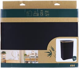 Tendance Wasmand met deksel - bamboe hout - 70L - zwart - 60 x 40 x 30 cm - was sorteren — thumbnail 3