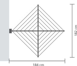 Brabantia WallFix Wanddroogrek - met Opberg-/Beschermbox - 24 m - Metallic Grey — thumbnail 2