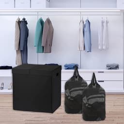 Wasmand met Deksel - Opbergmand -mand - Wasbox - Wassorteerder - Laundry Basket - Box - Opbergmand — thumbnail 3