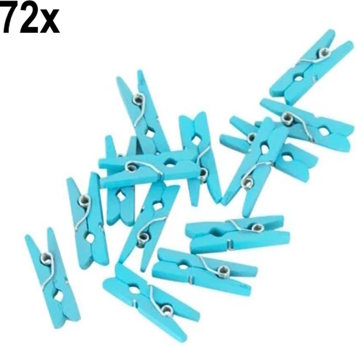 72x Mini Houten Knijpers Licht Blauw — afbeelding 1