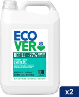 Ecover - Vloeibaar Wasmiddel Universal - Promopack 2 x 5 L - 200 wasbeurten - Plantaardig & Biologisch afbreekbaar - Krachtige reiniging bij 20°C - Frisse geur — thumbnail 3