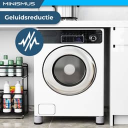 Minismus Wasmachine Verhoger Set van 4 stuks - Zwarte demper Pads - Antislipmatjes - 8,5 CM -Antislip Wasmachine Voeten - Trillingsdempers Wasmachine - Geluidsdemper Wasmachine - Anti Vibratie Wasmachine - Anti Vibratie Pads - Wasdroger Verhoger — thumbnail 4