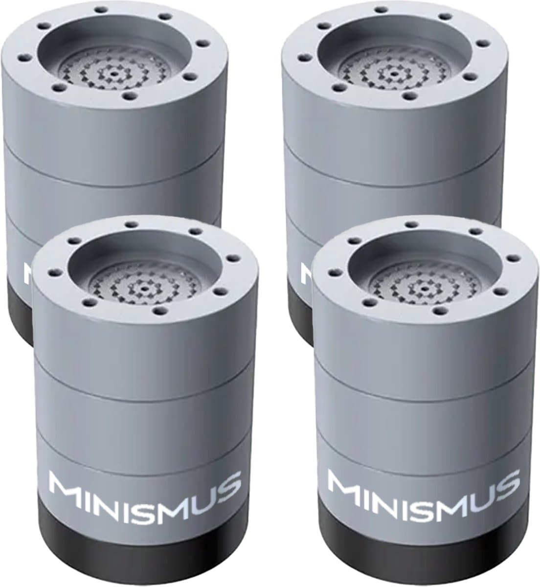 Minismus Wasmachine Verhoger Set van 4 stuks - Zwarte demper Pads - Antislipmatjes - 8,5 CM -Antislip Wasmachine Voeten - Trillingsdempers Wasmachine - Geluidsdemper Wasmachine - Anti Vibratie Wasmachine - Anti Vibratie Pads - Wasdroger Verhoger — afbeelding 1