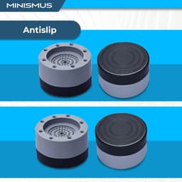 Minismus Wasmachine Verhoger Set van 4 stuks - Zwarte demper Pads - Antislipmatjes - 6 CM -Antislip Wasmachine Voeten - Trillingsdempers Wasmachine - Geluidsdemper Wasmachine - Anti Vibratie Wasmachine - Anti Vibratie Pads - Wasdroger Verhoger — thumbnail 2
