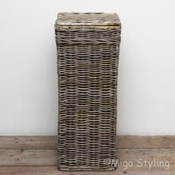 Hoge - Wasmand - Smal - Grey - Rotan - Riet - 31x31xH70cm — thumbnail 1