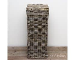 Hoge - Wasmand - Smal - Grey - Rotan - Riet - 31x31xH70cm — afbeelding 1