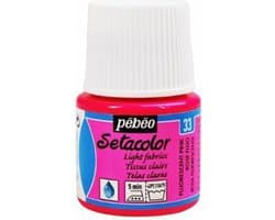 Pébéo Setacolor Fluoriserend Roze Textielverf - 45ml textielverf voor lichte stoffen