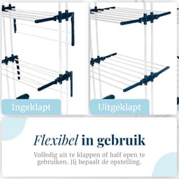 Wasrek met extra droogcarrousels - 45 meter drooglengte - Droogrek - Droogtoren - Wasrek inklapbaar - Droogrek inklapbaar - Wasrek staand - Wastoren — thumbnail 5