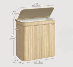 MAZAZU - Wasmand - Met handvaten - 150 Liter - 62.5x16.3x24 — thumbnail 2