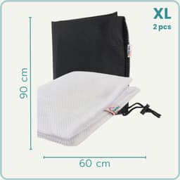 NORDIX Waszak Groot XL - 60x90CM - Waszakken - 2 Stuks - Laundry Bag - Wasnet - Waszakje - Treksysteem - Trekbandsluiting - Polyester - Schoenenzak - BLACK & WHITE — thumbnail 3