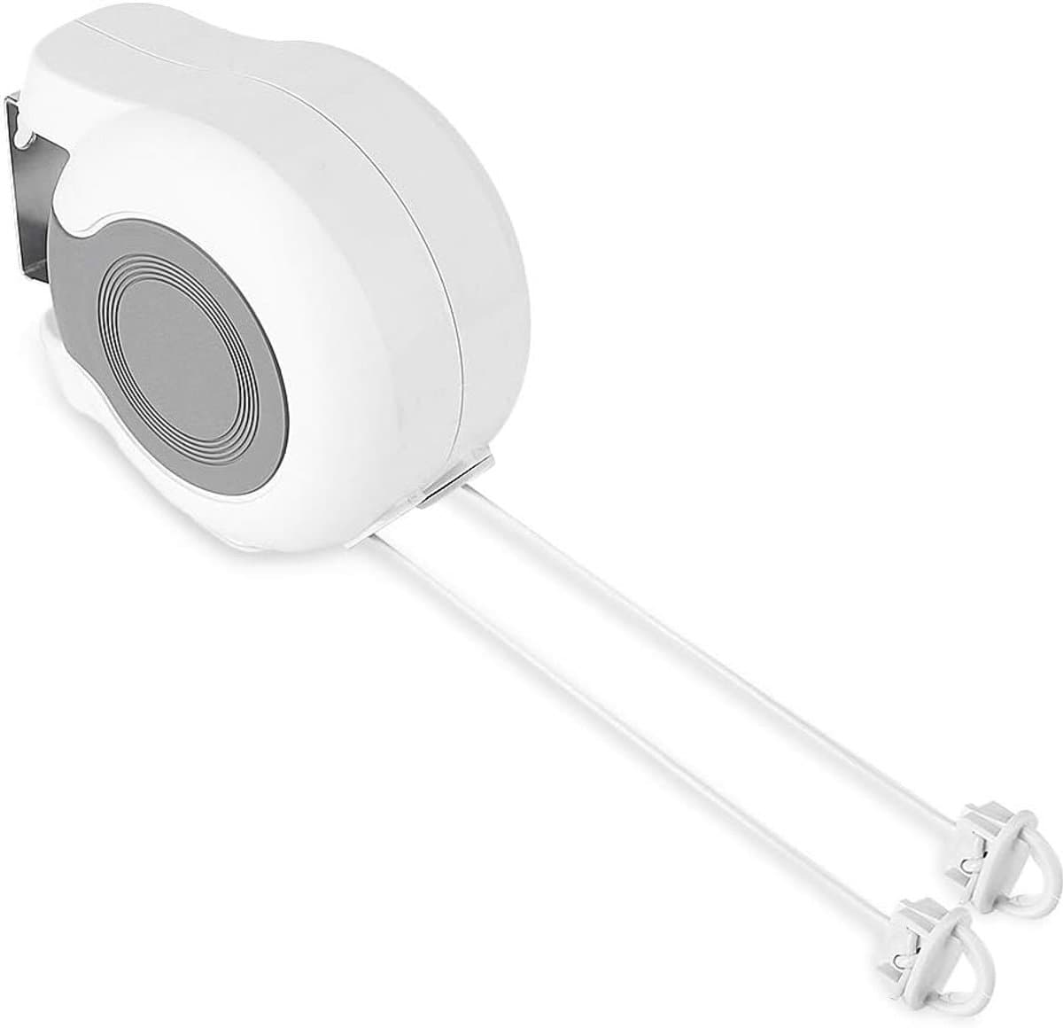 Uittrekbare waslijn - Dubbele lijn (2x 13 meter) - Roldrooglijn - Voor buiten en binnen - Alternatief Wasrek - Droogrek Hangend - Waslijn Uittrekbaar - Met Duo-Haspel — afbeelding 1
