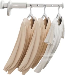 Draagbare Kledinghanger Met 5 Haken - Uitschuifbaar Droogrek Voor Binnen En Buiten — thumbnail 2