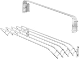 KADAX Opklapbaar wasrek voor wasruimte, ruimtebesparende wasdroger van metaal, uittrekbare accordeonwand, kleerhanger voor binnenshuis (100 cm) — thumbnail 1