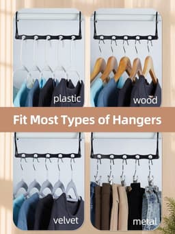 10 Pak hanger- ruimtebesparend - gemaakt van stevig plastic voor het ophangen van zware kledingstukken. — thumbnail 4