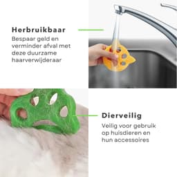 Cheqo® Haarverwijderaar Wasmachine - Huisdierhaar Wasmachine - Anti Haar Drogerballen - Hondenhaar Verwijderaar - Zachte Elastische Magneet - Voor Droger en Wasmachine - 2 Stuks — thumbnail 5