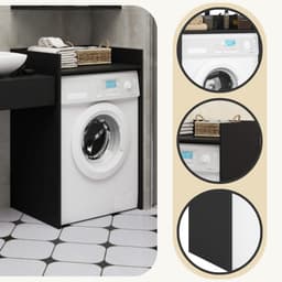 Wasmachine Kast / Wasmachine Ombouw / Wasmachine Meubel FIN / Zwart / AKORD Furniture Factory / 64 x 98 x 50 cm — thumbnail 2
