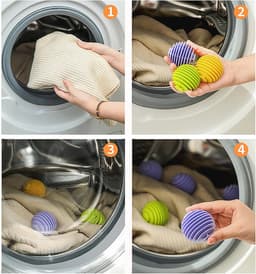 Allecto Plus - Wasballen 9 Stuks voor Wasmachine en Droger - Siliconen Herbruikbare Ballen - Stof Verzachten en Rimpels Verminderen - Eco-vriendelijke Materiaal — thumbnail 2