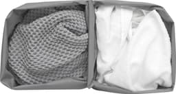 Brabantia - Bo Waszak 2 x 45L - Vervangende tas voor Bo Wasmand - Twee compartimenten voor eenvoudig sorteren - Draagbaar & Hygiënisch - Katoenen tas met klittenbandsluiting - Grijs — thumbnail 2
