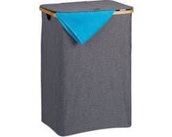 wasbox opvouwbaar - met deksel - 100 l - draagbaar - met handgrepen - stof