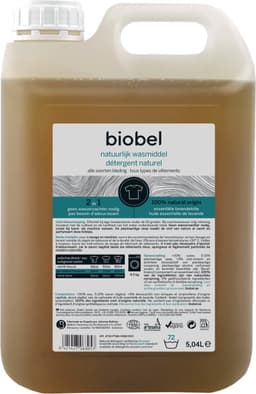 Biobel – Vloeibaar Wasmiddel – 5 L - 100% Natuurlijk – Biologisch afbreekbaar — thumbnail 2
