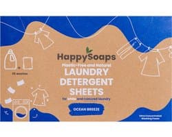 Laundry Sheets HappySoaps - Wasstrips - Wasmiddeldoekjes - Gekleurde en Witte Was - 35 stuks