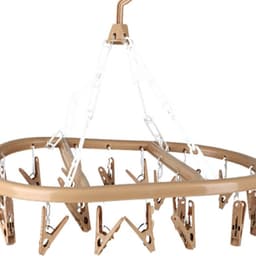 Urban Living Wasgoed droogcarrousel/droogmolen - 20 clips/knijpers - beige - kunststof - 30 x 42 cm — thumbnail 2