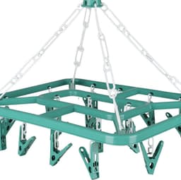 Urban Living Wasgoed droogcarrousel/droogmolen - 18 clips/knijpers - groen - kunststof - 31 x 33 cm — thumbnail 2