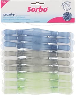Sorbo Wasknijpers 36 Stuks - Extra Sterke Kunststof Wasknijpers met 7-Spiraal voor Waslijn - Knijpers — thumbnail 1