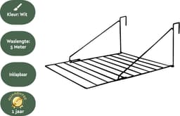 BRASQ Droogrek Hangend Zwart - 5 meter - Wasdroger voor Deur en Balkon - Wasrek inklapbaar - Wanddroogrek - ophangbaar droogrek- 53x71x27 cm — thumbnail 3
