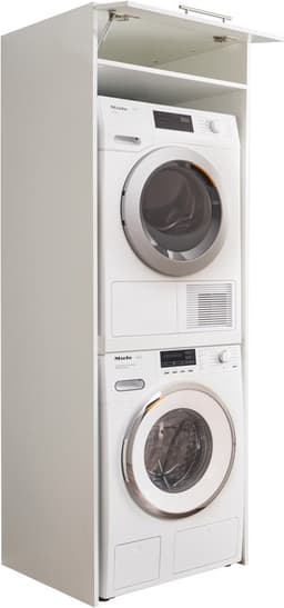 Interiax WASHWALL 'Mary' Wasmachine Ombouwkast Wit - Ombouw Meubel voor Droogkast - Met opbergkast - 200x67.5x67.5 cm — thumbnail 2