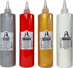 Südor Textielverf set 16 x 500 ml(10 normaal + 2 metallic + 4 neon). Wasbestendige textielverf voor lichte stoffen. Wasmachinebestendig, wasbestendig. Fixatie door strijken — thumbnail 5