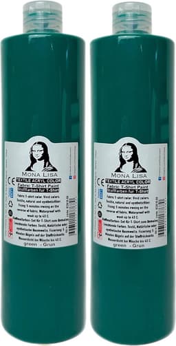 Südor Textielverf 1000 ml, groen.Wasbestendige textielverf voor lichte stoffen. Wasmachinebestendig, wasbestendig. Fixatie door strijken (2 x 500 ml) — thumbnail 1