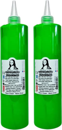 Südor Textielverf 1000 ml, neon groen.Wasbestendige textielverf voor lichte stoffen. Wasmachinebestendig, wasbestendig. Fixatie door strijken (2 x 500 ml) — thumbnail 1