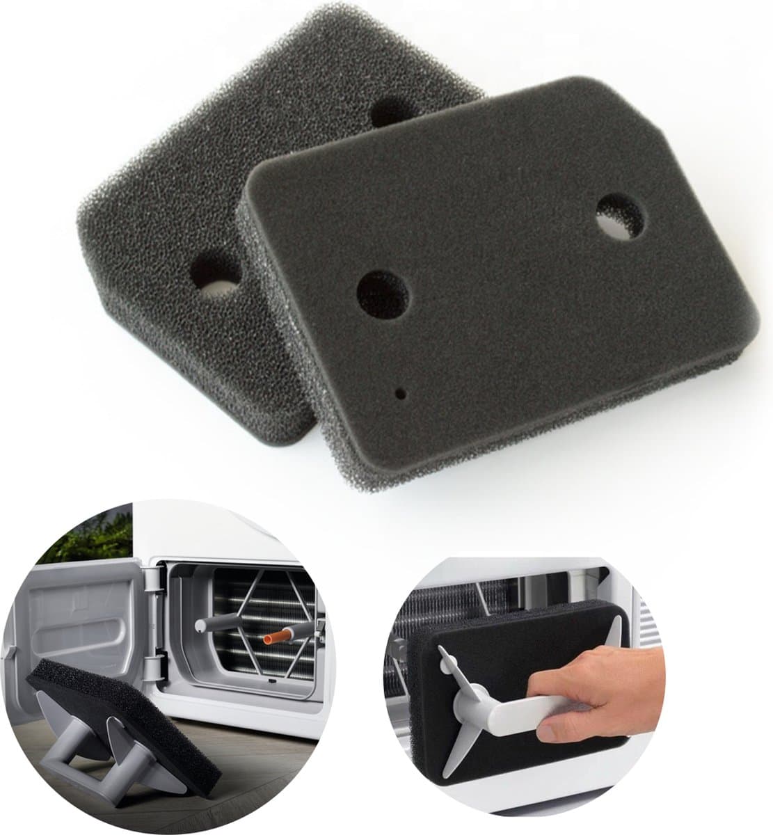 2 Stuks Spons Filter Geschikt Voor Miele Droger - Foam van Condensor Wasdroger - Droogkast - 210 x 155 x 30 mm - LOUZIR — afbeelding 1