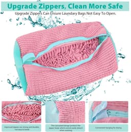 Waszak - Wasnet Voor Schoenen - Waszak Voor Schoenen - Schoenen Waszak - 39 x 19 Cm - Netje Anti-Vervorming - Delicaat Wasgoed - Schoen Wassen - Schoenenwaszak - Wasgoed - Wasmachine - Schoenen / Sneakers - Met Rits En Hangende Ring - Herbruikbaar — thumbnail 4
