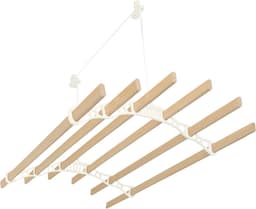 Kledingrek Plafond Katrol - Ivoor– 1.5m 6-lat plafond wasrek — thumbnail 2