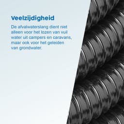 ProPlus Afvalwaterslang - 10 m - Afwatering - Temperatuurbestendig - Flexibel en Uittrekbaar - ø 25 mm - Voor het Geleiden van Afvalwater vanuit caravans/campers, vijvers en zwembaden - Afvoerkanaal - Zwart — thumbnail 3