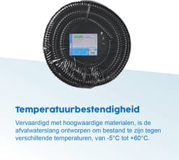 ProPlus Afvalwaterslang - 10 m - Afwatering - Temperatuurbestendig - Flexibel en Uittrekbaar - ø 25 mm - Voor het Geleiden van Afvalwater vanuit caravans/campers, vijvers en zwembaden - Afvoerkanaal - Zwart — thumbnail 5