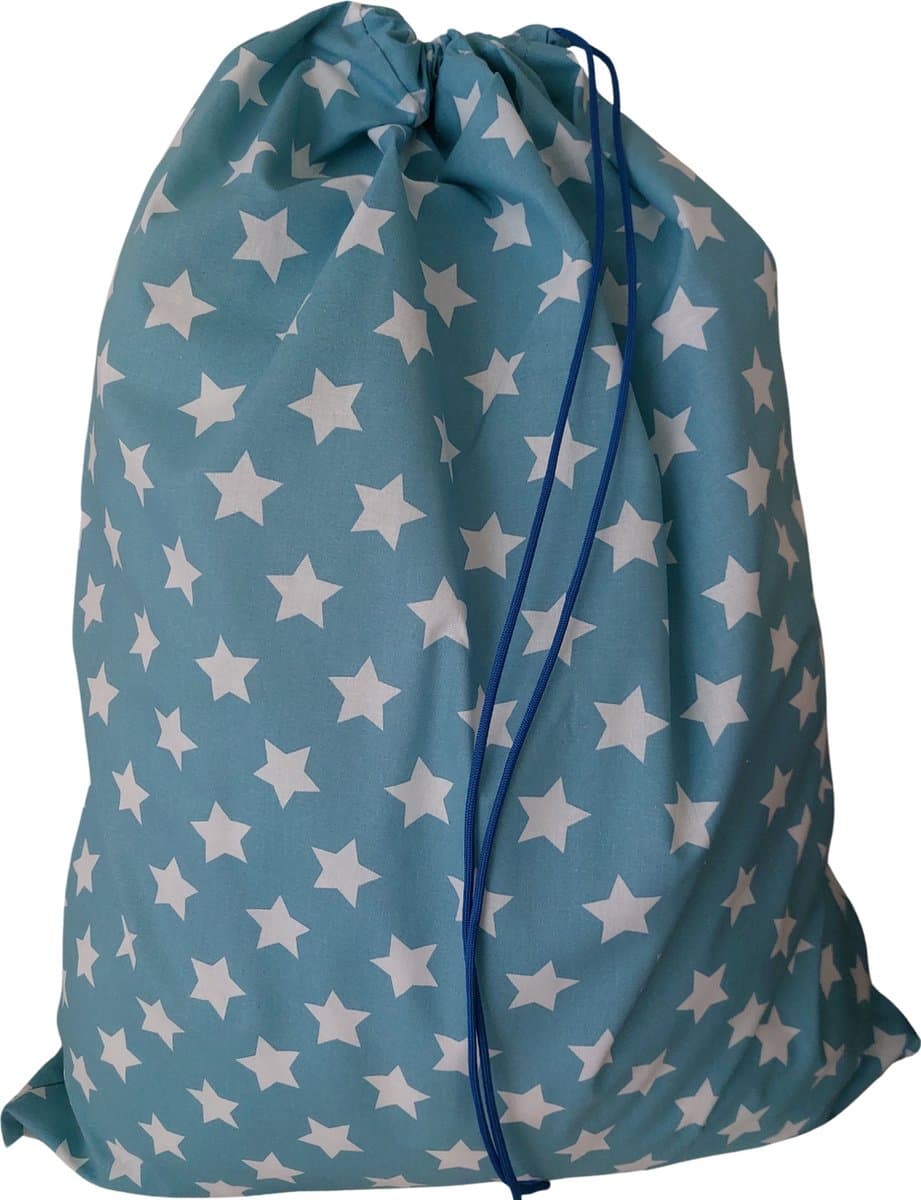 Bluvardi Katoenen waszak -Heavy Duty XXL- met trekkoord - white stars — afbeelding 1