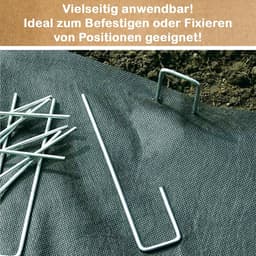 Roestvrije gegalvaniseerde grondankers voor bevestiging - 150 mm x 25 mm x Ø 3 mm - Haringen van staal - Grondverankering tuinvlies omheining en camping — thumbnail 2