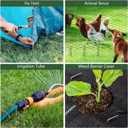 500Pack Tuinharingen-Staken 150mm-6inch voor Onkruidbestrijding Gazon - U-vormige Spijkerpennen - Gegalvaniseerde Grondpen — thumbnail 3