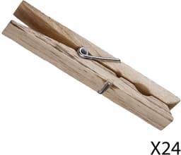 5five Wasknijpers - 24x stuks - hout - naturel - 9 cm - Was ophangen - Was knijpers — thumbnail 4
