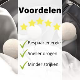 6x Energiebesparende Wasdroger ballen van wol - Wasbol anti pluis - Drogerballen voor wasmachine - Wasverzachtende Droogballen - Wasbol - Wasdrogerballen - Wasbollen - Droogballen voor droogtrommel - Wasballen voor wasmachine - — thumbnail 3