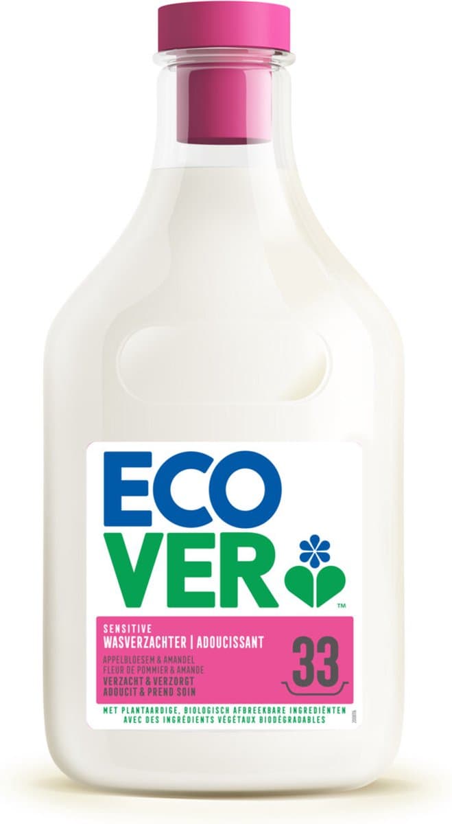 Ecover Wasverzachter Appelbloesem & Amandel 33 Wasbeurten - 6 x 1 liter - Voordeelverpakking — afbeelding 1