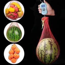Fruitnetzakken - Watermeloen netten - Fruit beschermen - Met trekkoord - 45 cm - Rood — thumbnail 3