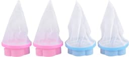 Store_9 - drijvende waslint - herbruikbare wasmachine pluizenvanger - blauw en roze - haarverwijderaar - filterzak - geschikt voor wasserij - 4 stuks — thumbnail 1